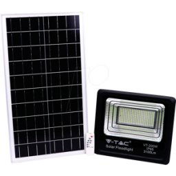 V-TAC VT-8577 - Foco LED con panel solar, 40 W, 4000 K.