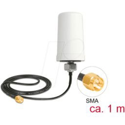 DELOCK 12545 - Antena LTE conector SMA 1,7 - 2,0 dBi ULA100 1 m omnidireccional