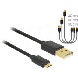 DELOCK 83680 - Cable USB 2.0, conector macho a a conector macho Micro B.