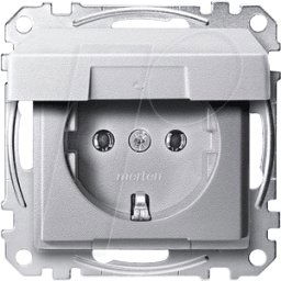MERTEN EL SM 23110460 - Sistema M, toma de corriente, CEE 7/3 - tipo F, aluminio, acabad