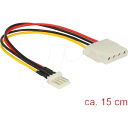 DELOCK 85456 - Conector de 4 patillas Floppy > conector hembra de 4 patillas Mo