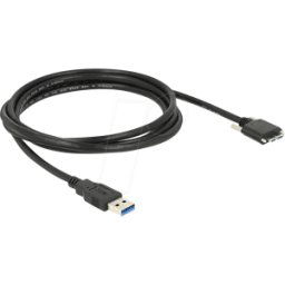 DELOCK 83598 - Cable USB 3.0, conector macho A a micro B, tornillos, 2 m