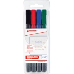 EDDING 361/4S - Marcador para pizarra blanca, 1,0 mm, clasificado en 4 colores