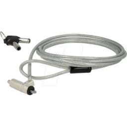 NAVILOCK 20654 - Cerradura para ordenador portátil, llave, 1,8 m, Noble We