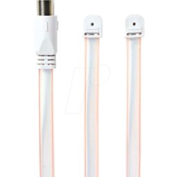 NEDIS N ANFM105ME - Cable coaxial, conector IEC, 1.90m, plano, blanco