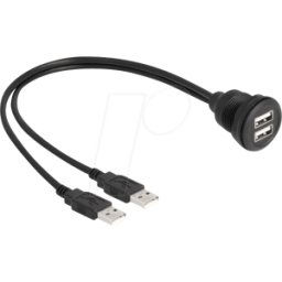 DELOCK 88104 - Cable USB 2.0, 2x A macho a 2x A hembra, integrado, 1 m