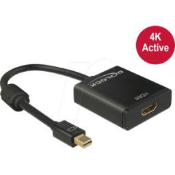 DELOCK 62611 - Adaptador DisplayPort, Mini DP 1,2 macho a HDMI hembra