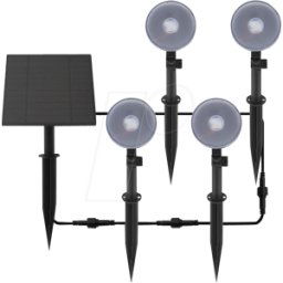 SHENZHEN OECO SOLAR OC-GL039B - Paquete de 4 led de luz solar, negro, IP65, 3000 K..
