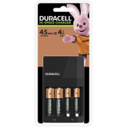 DURACELL DURA CHA CEF14 - Cargador enchufable, NiMH, negro, incl. 2 pilas AA (Mignon), AAA