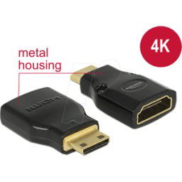 DELOCK 65665 - Adaptador, conector mini HDMI C a conector hembra A.