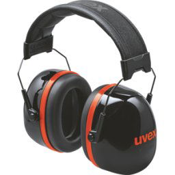 UVEX 2630030 - Orejeras UVEX negro, rojo SNR 36 dB tamaño L, M, S.