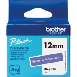 BROTHER P-TOUCH BTAGF35 - Cinta de escritura, blanca sobre lila, 12 mm, Btag