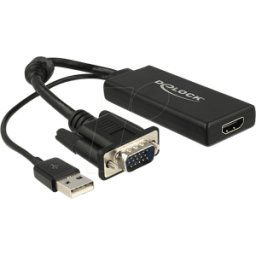 DELOCK 62668 - Adaptador VGA, VGA a HDMI