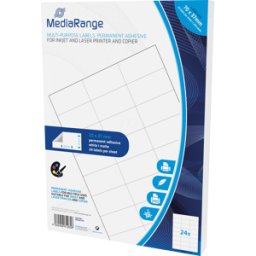 MEDIARANGE MR INK149 - Etiquetas universales, 70 x 37 mm, 1200 unidades, blanco
