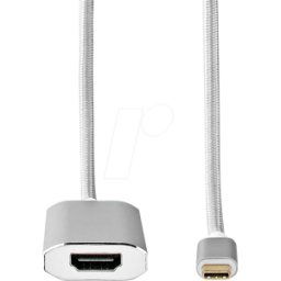 NEDIS N CCTB64680AL20 - Conector macho USB 3.0 C a conector hembra HDMI, con alimentaci&
