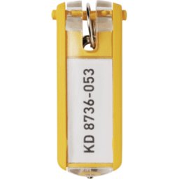 DURABLE 195704 - Llavero Key clip, 6 unidades, amarillo