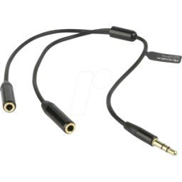 FONTASTIC 253850 - Conector jack estéreo de 3,5 mm a 2 conectores jack de 3,5 mm