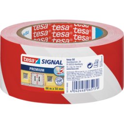 TESA 58131 - Cinta adhesiva tesa® Signal Premium, 66 m x 50 mm, roja/blanca