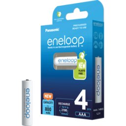 PANASONIC ENELOOP 4XAAAC - eneloop, batería NiMH, AAA (Micro), 800 mAh, paquete de 4