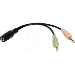 LOGILINK CA0020 - Conector hembra KLH de 3,5 mm a conector macho de 2 x 3,5 mm, 4