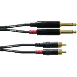 CORDIAL CFU-PC 3,0 - 2 cables, conector jack en conector RCA, 3 m