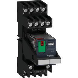 SCHNEIDER ELECTRIC RXM2AB2B7PVM - Relé en miniatura, 2 W, 10 a, 24VCA, botón de prueba LED