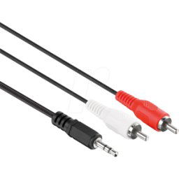 HDSUPPLY HDS C030-005-V2 - Cable de audio, conector jack de 3,5 mm a cinch, 0,5 m, negro