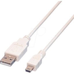 VALUE 11998708 - Cable USB 2.0, conector macho a macho Mini-B, 0,8 m