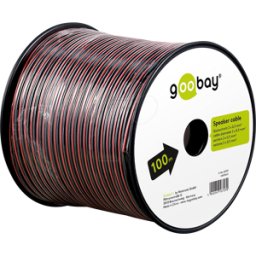 GOOBAY 59378 - Cable de altavoz rojo, negro CU, rojo y negro, 100 m
