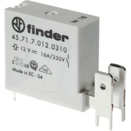 FINDER FIN 45.71.7 6V - Relé con conexiones de enchufe plano, 1 no, 16 a, 6 V CC sensiti