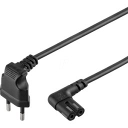GOOBAY GB 73019 - Cable de red, conector macho europeo, 2 m, negro, rosca C7