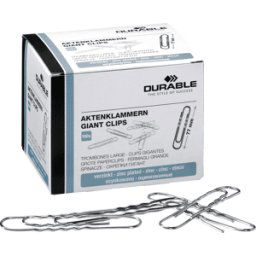 DURABLE 122725 - Clips para papel, 77 mm, galvanizado, 100 unidades