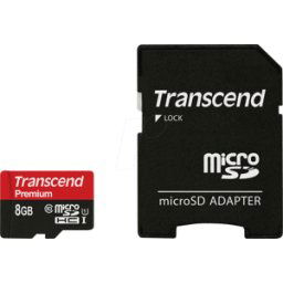 TS8GUSDU1 - Tarjeta de memoria microSDHC 8 GB, Transcend Class 10 UHS-I