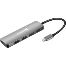 SANDBERG 136-32 - USB 3,0 Hub 5 puertos, USB-C a 1x USB 3,0, 2x USB 2,0, 1x HDMI,