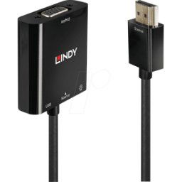 LINDY 38285 - Adaptador HDMI, conector macho HDMI a conector hembra VGA con au