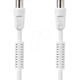 NEDIS N CSGL40020WT20 - Cable coaxial, conector hembra IEC IEC, 2.00m, redondo, blanc