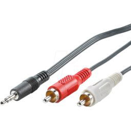 VALUE 11994341 - Cable de audio, conector jack de 3,5 mm a 2 conectores RCA, 1,5