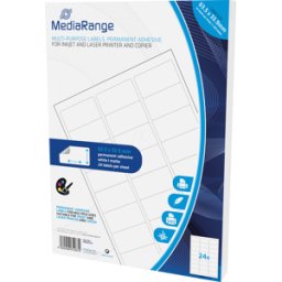 MEDIARANGE MR INK150 - Etiquetas universales, 63,5 x 33,9 mm, 1200 unidades, blancas