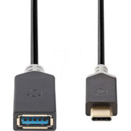 NEDIS N CCBW61710AT015 - Cable USB 3.0, conector tipo C > conector hembra a, 0,15 m, antr