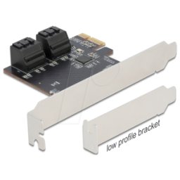 DELOCK 90010 - PCIe x1 > 4 SATA, perfil bajo