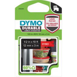 DYMO D1 1978366 - Cinta de vinilo 12 mm DYMO D1, blanco/rojo