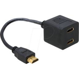 DELOCK 65056 - Adaptador HDMI, conector HDMI-a a 2 tomas HDMI