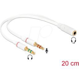 DELOCK 65585 - Cable de audio, conector jack de 3,5 mm a 2 conectores macho, 0,