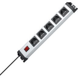 KOPP PVERSAL 5 - Power strip POWERversal, 5 vías, 1,4 m, plata/negro