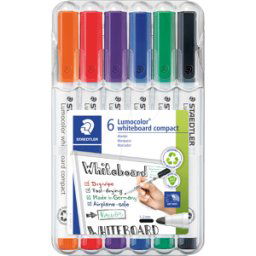 STAEDTLER 341WP6 - Marcador de pizarra blanca, 1 -2 mm, 6 colores