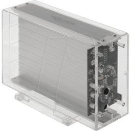 DELOCK 42624 - Carcasa de HDD SATA externa de 2 x 3,5'', USB 3.0, soporte