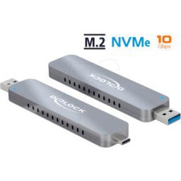 DELOCK 42616 - Caja metálica externa M.2 Key M SSD, USB 3,1 A y C..