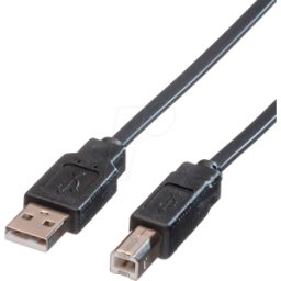 ROLINE 11028867 - Cable USB 2,0, A St. A B St., cable plano, 0,8 m..