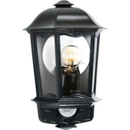 STEINEL 644413 - Luminaria mural, L190S, E27, negra, IP44, sensor