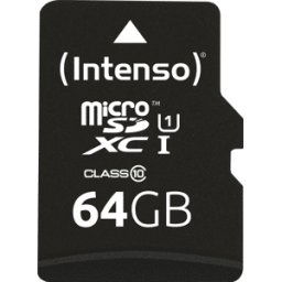 INTENSO 3423490 - Tarjeta de memoria microSDXC de 64 GB, Intensiso Class 10, UHS-1